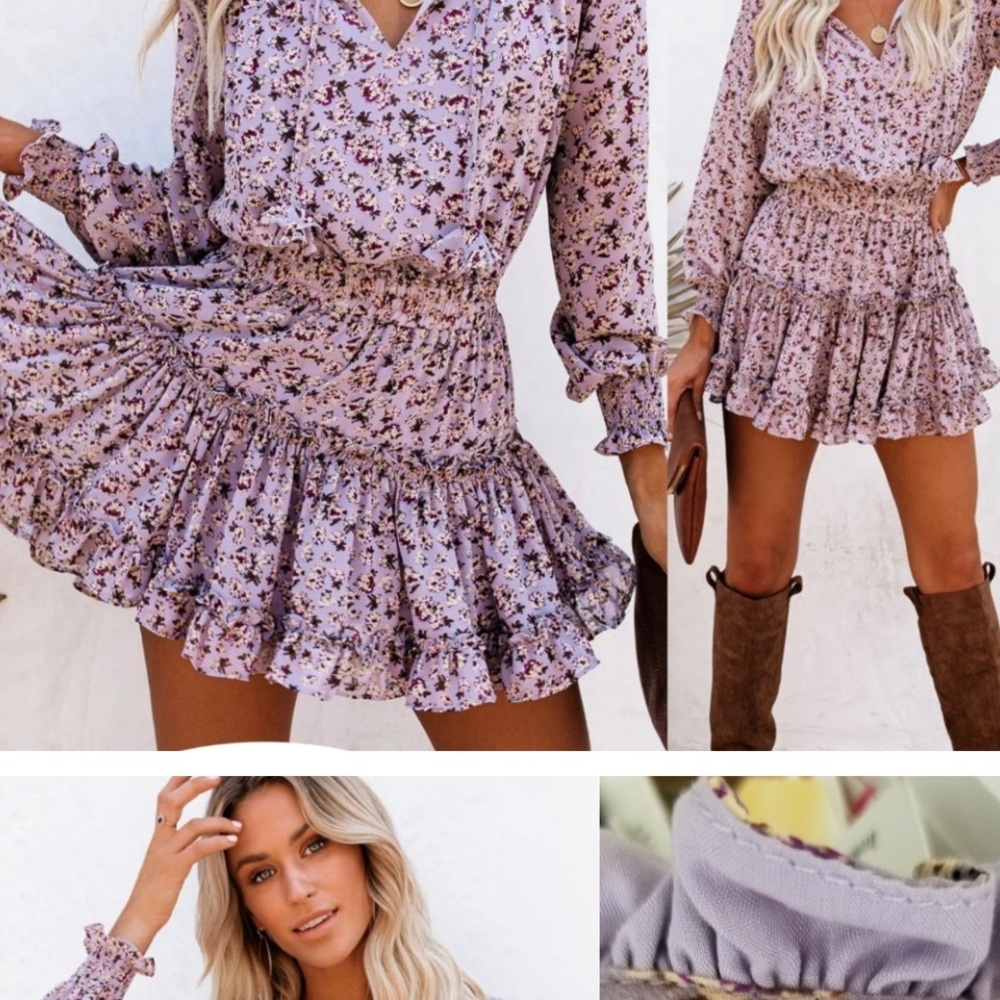 SOUND OF YOUR HEART FLORAL SMOCKED RUFFLE DRESS